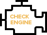 На панели беспокоит индикатор двигателя (check).